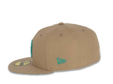 Load image into Gallery viewer, San Diego Padres New Era MLB 59Fifty 5950 Fitted Cap Hat Khaki Crown/Visor Teal Logo 25th Anniversary Side Patch Teal UV