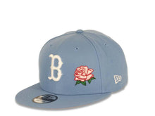 Load image into Gallery viewer, Boston Red Sox New Era MLB 9Fifty 950 Snapback Cap Hat Sky Blue Crown/Visor White Logo with Rose 2018 World Series Side Patch Pink UV