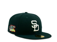 Load image into Gallery viewer, San Diego Padres New Era MLB 59Fifty 5950 Fitted Cap Hat Forest Green Crown White Cooperstown Retro Logo 1984 World Series Side Patch Gray UV