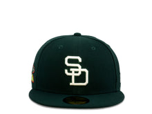 Load image into Gallery viewer, San Diego Padres New Era MLB 59Fifty 5950 Fitted Cap Hat Forest Green Crown White Cooperstown Retro Logo 1984 World Series Side Patch Gray UV