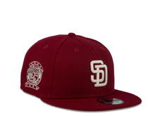 Load image into Gallery viewer, San Diego Padres New Era MLB 9Fifty 950 Snapback Cap Hat Cardinal Crown White Logo 25th Anniversary Side Patch Gray UV