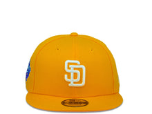 Load image into Gallery viewer, San Diego Padres New Era MLB 9Fifty 950 Snapback Cap Hat Yellow Crown White Logo 1998 World Series Side Patch Pink UV