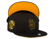 Load image into Gallery viewer, San Diego Padres New Era MLB 9Fifty 950 Snapback Cap Hat Black Crown Black/Yellow Logo 2016 All-Star Game Side Patch Yellow UV