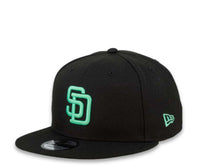 Load image into Gallery viewer, New Era MLB 9Fifty 950 Snapback San Diego Padres Cap Hat Black Crown Mint Logo 1998 World Series Side Patch Mint UV