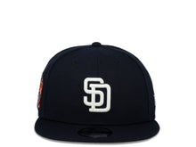 Load image into Gallery viewer, San Diego Padres New Era MLB 9Fifty 950 Snapback Cap Hat Navy Crown White Logo 25th Anniversary Side Patch Gray UV