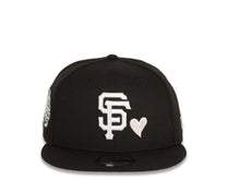 Load image into Gallery viewer, San Francisco Giants New Era MLB 9Fifty 950 Snapback Cap Hat Black Crown/Visor White Logo with Heart 2012 World Series Side Patch Pink UV