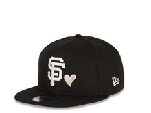 Load image into Gallery viewer, San Francisco Giants New Era MLB 9Fifty 950 Snapback Cap Hat Black Crown/Visor White Logo with Heart 2012 World Series Side Patch Pink UV