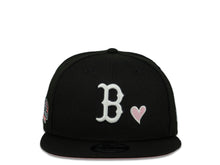 Load image into Gallery viewer, Boston Red Sox New Era MLB 9Fifty 950 Snapback Cap Hat Black Crown White Logo with Heart 2004 World Series Side Patch Pink UV