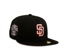 Load image into Gallery viewer, San Diego Padres New Era MLB 59Fifty 5950 Fitted Cap Hat Black Crown Pink Logo 2016 All-Star Game Side Patch Pink UV