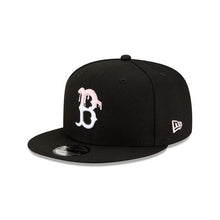 Load image into Gallery viewer, Boston Red Sox New Era MLB 9Fifty 950 Snapback Cap Hat Black Crown/Visor White/Pink Logo Pink UV (Team Drip)