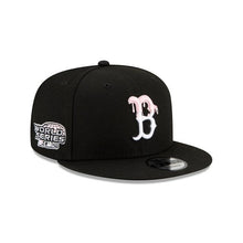Load image into Gallery viewer, Boston Red Sox New Era MLB 9Fifty 950 Snapback Cap Hat Black Crown/Visor White/Pink Logo Pink UV (Team Drip)