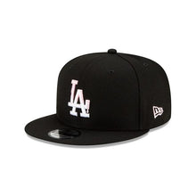 Load image into Gallery viewer, Los Angeles Dodgers New Era MLB 9Fifty 950 Snapback Cap Hat Black Crown/Visor White/Pink Logo Pink UV (Team Drip)