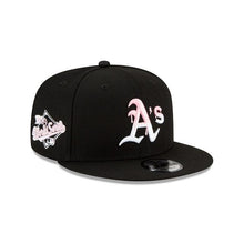 Load image into Gallery viewer, Oakland A's Athletics New Era MLB 9Fifty 950 Snapback Cap Hat Black Crown/Visor White/Pink Logo Pink UV (Team Drip)