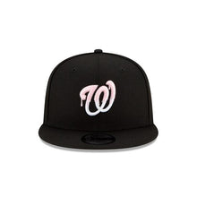 Load image into Gallery viewer, Washington Nationals New Era MLB 9Fifty 950 Snapback Cap Hat Black Crown/Visor White/Pink Logo Pink UV (Team Drip)