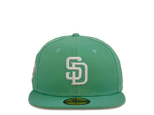 Load image into Gallery viewer, San Diego Padres New Era MLB 59Fifty 5950 Fitted Cap Hat Mint Crown White Logo 2016 All-Star Game Side Patch Peach UV
