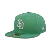 Load image into Gallery viewer, San Diego Padres New Era MLB 59Fifty 5950 Fitted Cap Hat Mint Crown White Logo 2016 All-Star Game Side Patch Peach UV