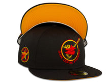 Load image into Gallery viewer, San Diego Padres New Era MLB 59Fifty 5950 Fitted Cap Hat Black Crown Red/Yellow Friar Logo 1978 All-Star Game Side Patch Yellow UV