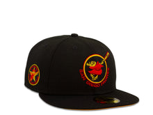 Load image into Gallery viewer, San Diego Padres New Era MLB 59Fifty 5950 Fitted Cap Hat Black Crown Red/Yellow Friar Logo 1978 All-Star Game Side Patch Yellow UV