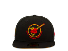 Load image into Gallery viewer, San Diego Padres New Era MLB 59Fifty 5950 Fitted Cap Hat Black Crown Red/Yellow Friar Logo 1978 All-Star Game Side Patch Yellow UV