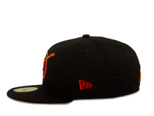 Load image into Gallery viewer, San Diego Padres New Era MLB 59Fifty 5950 Fitted Cap Hat Black Crown Red/Yellow Friar Logo 1978 All-Star Game Side Patch Yellow UV