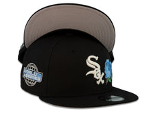 Load image into Gallery viewer, Chicago White Sox New Era MLB 9Fifty 950 Snapback Cap Hat Black Crown White Logo with Rose 2005 World Series Side Patch Gray UV