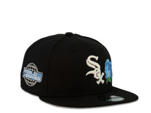 Load image into Gallery viewer, Chicago White Sox New Era MLB 9Fifty 950 Snapback Cap Hat Black Crown White Logo with Rose 2005 World Series Side Patch Gray UV