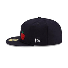 Load image into Gallery viewer, New York Yankees New Era MLB 59Fifty 5950 Fitted Cap Hat Navy Crown/Visor White Team Color Logo with Multiple Patches (Crystal Icon)