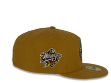 Load image into Gallery viewer, San Diego Padres New Era MLB 59Fifty 5950 Fitted Cap Hat Tan Crown Black/Metallic Gold/Chrome Cooperstown Retro Logo 1998 World Series Side Patch Chrome UV