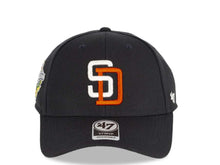 Load image into Gallery viewer, San Diego Padres '47 Brand MLB MVP Adjustable Snapback Closure Cap Hat Navy Crown/Visor White/Orange Logo 1998 World Series Side Patch