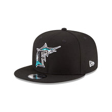 Load image into Gallery viewer, Florida Marlins New Era MLB 9FIFTY 950 Snapback Cap Hat Black Crown/Visor Team Color Logo