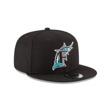 Load image into Gallery viewer, Florida Marlins New Era MLB 9FIFTY 950 Snapback Cap Hat Black Crown/Visor Team Color Logo