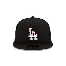 Load image into Gallery viewer, Los Angeles Dodgers New Era MLB 59Fifty 5950 Fitted Cap Hat Black Crown/Visor White/Pink Logo Pink UV (Team Drip)