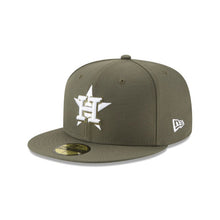 Load image into Gallery viewer, Houston Astros New Era MLB 59FIFTY 5950 Fitted Cap Hat Olive Crown/Visor White/Olive Logo