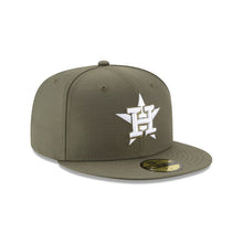 Load image into Gallery viewer, Houston Astros New Era MLB 59FIFTY 5950 Fitted Cap Hat Olive Crown/Visor White/Olive Logo