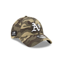 Load image into Gallery viewer, Oakland Athletics New Era MLB 9TWENTY 920 Adjustable Cap Hat Camo (Desert) Crown/Visor White/Black Logo (Armed Forces Day)