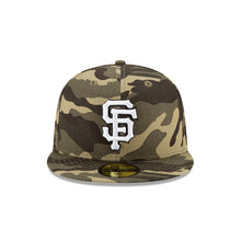 Load image into Gallery viewer, San Francisco Giants New Era MLB 59FIFTY 5950 Fitted Cap Hat Camo (Desert) Crown/Visor White/Black Logo (Armed Forces Day)