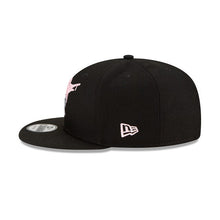 Load image into Gallery viewer, Florida Marlins New Era MLB 9FIFTY 950 Snapback Cap Hat Black Crown/Visor White/Pink Logo Pink UV (Team Drip)