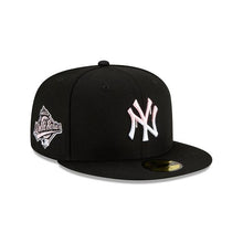 Load image into Gallery viewer, New York Yankees New Era MLB 59Fifty 5950 Fitted Cap Hat Black Crown/Visor White/Pink Logo Pink UV (Team Drip)