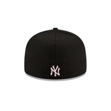 Load image into Gallery viewer, New York Yankees New Era MLB 59Fifty 5950 Fitted Cap Hat Black Crown/Visor White/Pink Logo Pink UV (Team Drip)