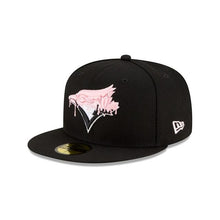 Load image into Gallery viewer, Toronto Blue Jays New Era MLB 59Fifty 5950 Fitted Cap Hat Black Crown/Visor White/Pink Logo Pink UV (Team Drip)