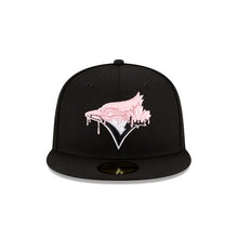 Load image into Gallery viewer, Toronto Blue Jays New Era MLB 59Fifty 5950 Fitted Cap Hat Black Crown/Visor White/Pink Logo Pink UV (Team Drip)