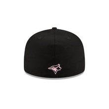 Load image into Gallery viewer, Toronto Blue Jays New Era MLB 59Fifty 5950 Fitted Cap Hat Black Crown/Visor White/Pink Logo Pink UV (Team Drip)