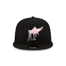 Load image into Gallery viewer, Florida Marlins New Era MLB 59FIFTY 5950 Fitted Cap Hat Black Crown/Visor White/Pink Logo Team Drip