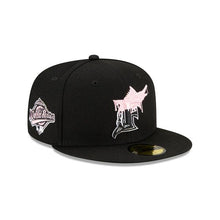 Load image into Gallery viewer, Florida Marlins New Era MLB 59FIFTY 5950 Fitted Cap Hat Black Crown/Visor White/Pink Logo Team Drip