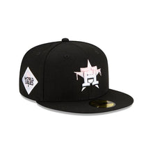 Load image into Gallery viewer, Houston Astros New Era MLB 59FIFTY 5950 Fitted Cap Hat Black Crown/Visor White/Pink Logo Team Drip
