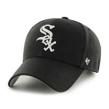 Load image into Gallery viewer, Chicago White Sox '47 Brand MLB MVP Adjustable Snapback Closure Cap Hat Team Color Black Crown/Visor White Logo 2005 World Series Side Patch Gray UV