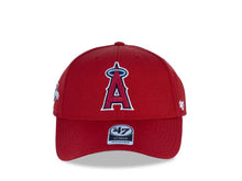 Load image into Gallery viewer, Los Angeles Anaheim Angels '47 Brand MLB MVP Adjustable Snapback Closure Cap Hat Team Color Red Crown/Visor Team Color Logo 2002 World Series Side Patch Gray UV