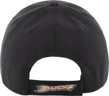 Load image into Gallery viewer, Anaheim Ducks '47 Brand NHL MVP Adjustable Cap Hat Black Crown/Visor Team Color Logo