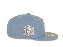Load image into Gallery viewer, Los Angeles Dodgers New Era MLB 59Fifty 5950 Fitted Cap Hat Sky Blue Crown/Visor White Logo 2020 World Series Side Patch Pink UV