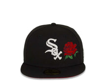 Load image into Gallery viewer, Chicago White Sox New Era MLB 59FIFTY 5950 Fitted Cap Hat Black Crown/Visor White Logo with Rose Red UV